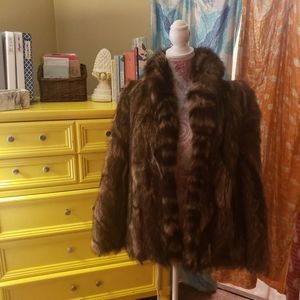 Racoon fur coat